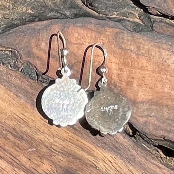 Navajo Dangle Earrings 925 Silver Blue Turquoise Native American Artist - Picture 4 of 5